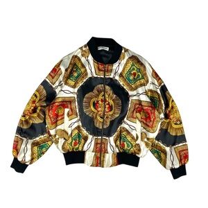 Silkworms Vintage Baroque Print Bomber Jacket